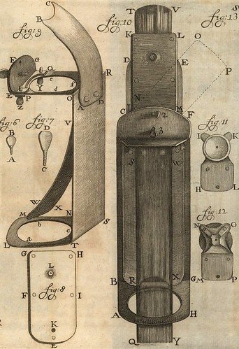 Чертеж микроскопа Ливенгука [1695]